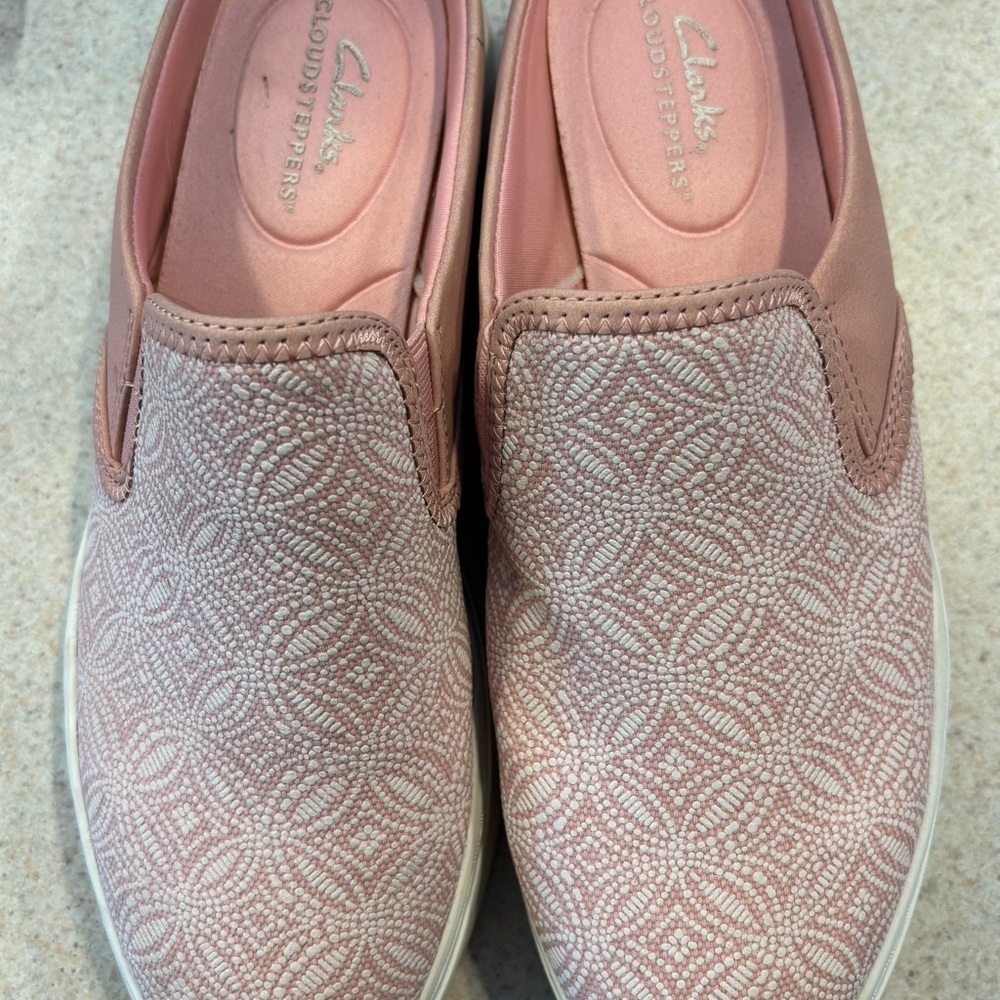 Clarks Pink Quilted Slip-On Sneakers